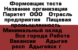 Формовщик теста › Название организации ­ Паритет, ООО › Отрасль предприятия ­ Пищевая промышленность › Минимальный оклад ­ 22 000 - Все города Работа » Вакансии   . Адыгея респ.,Адыгейск г.